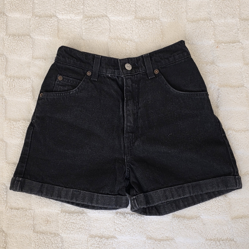 Levi's High Waisted Black Jean Shorts EUC